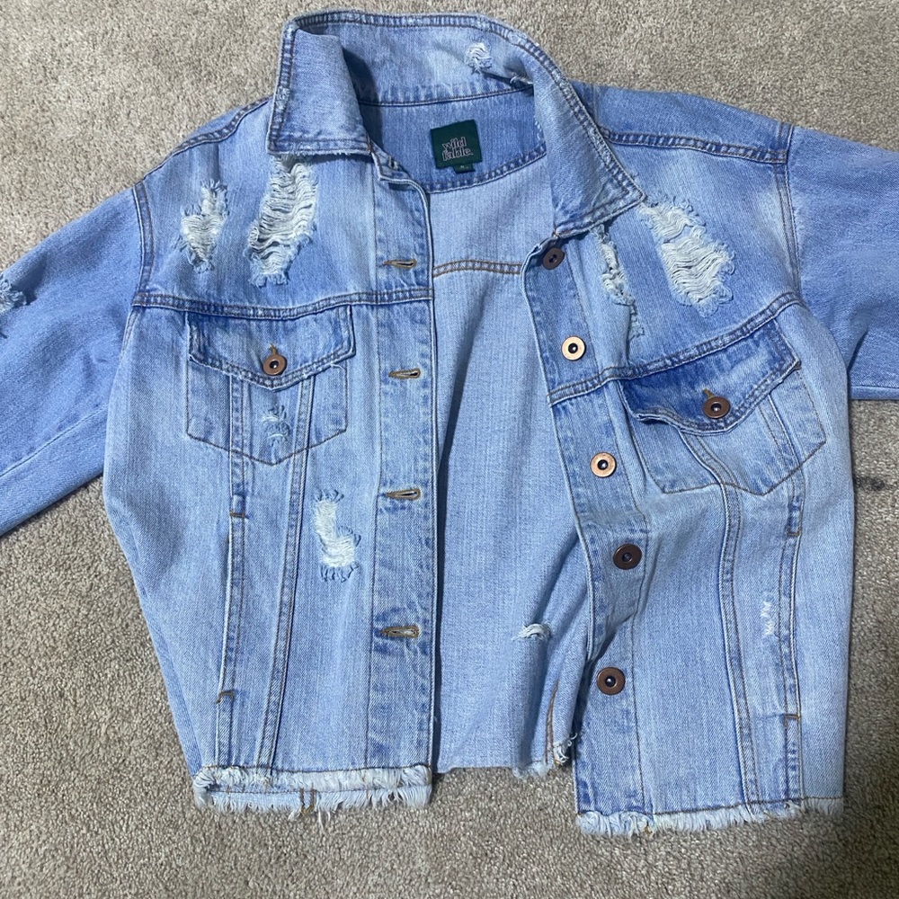 wild fable  ripped jean jacket
